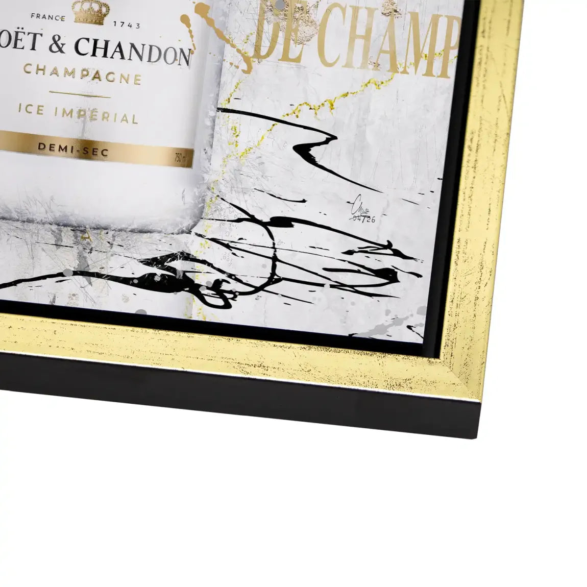 Champagner Art Alu Dibond Wandbild
