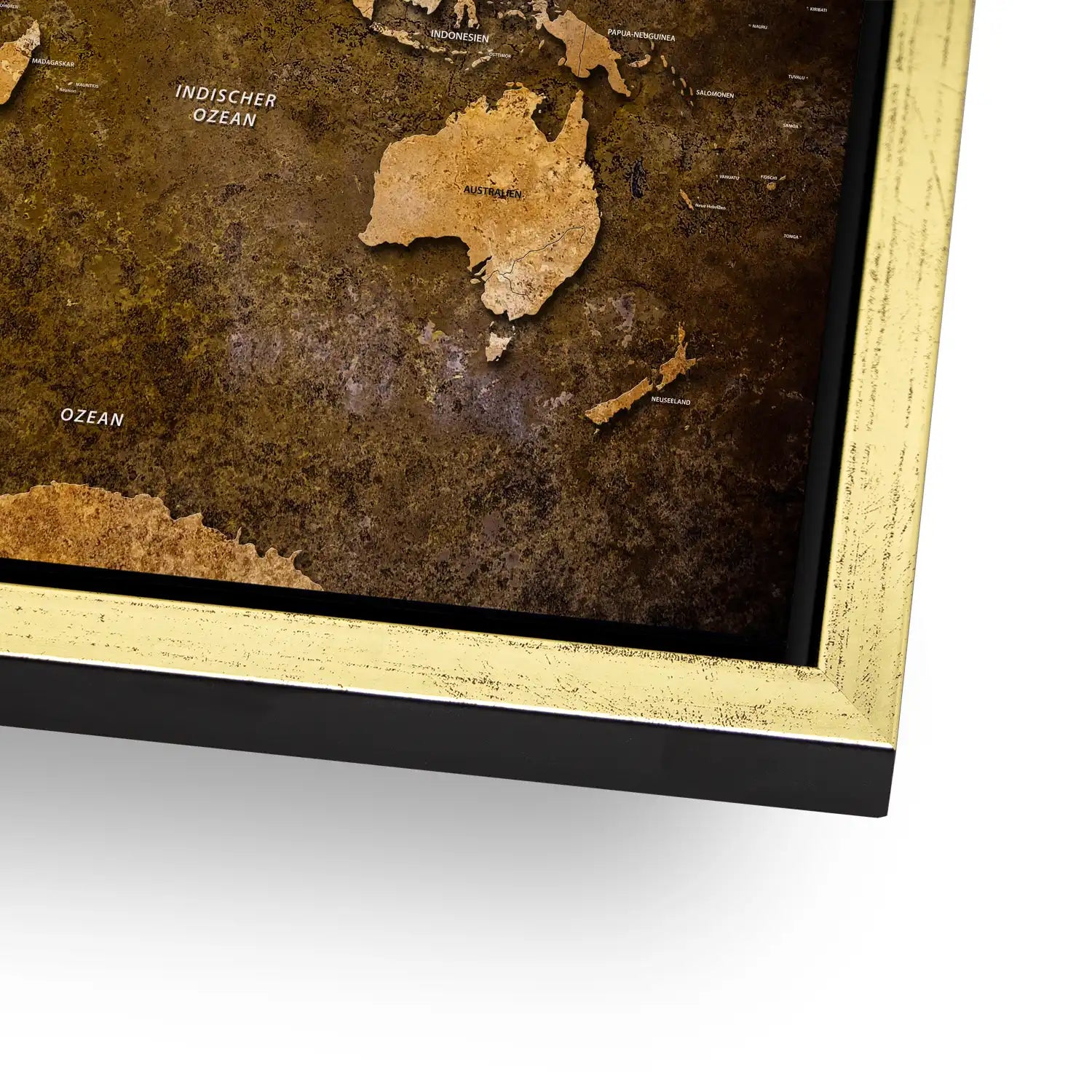 Weltkarte Yellow Stone AluDibond Bild INGALERIE