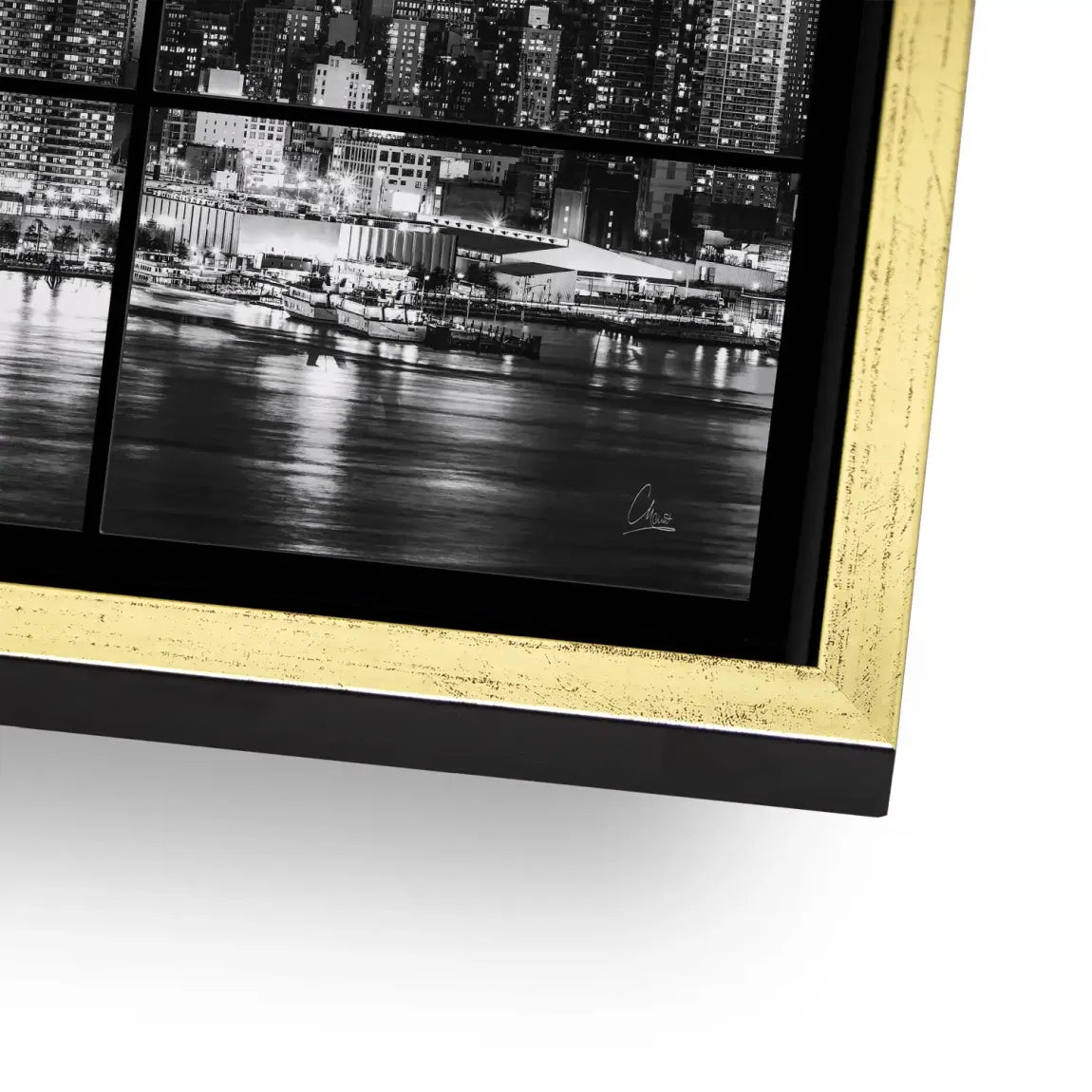 New York Black Skyline AluDibond Bild