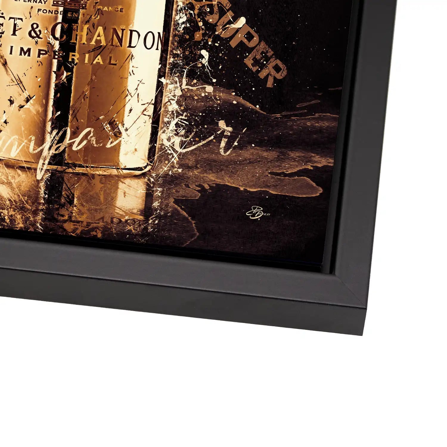 Champagner Retro Style AluDibond Bild INGALERIE