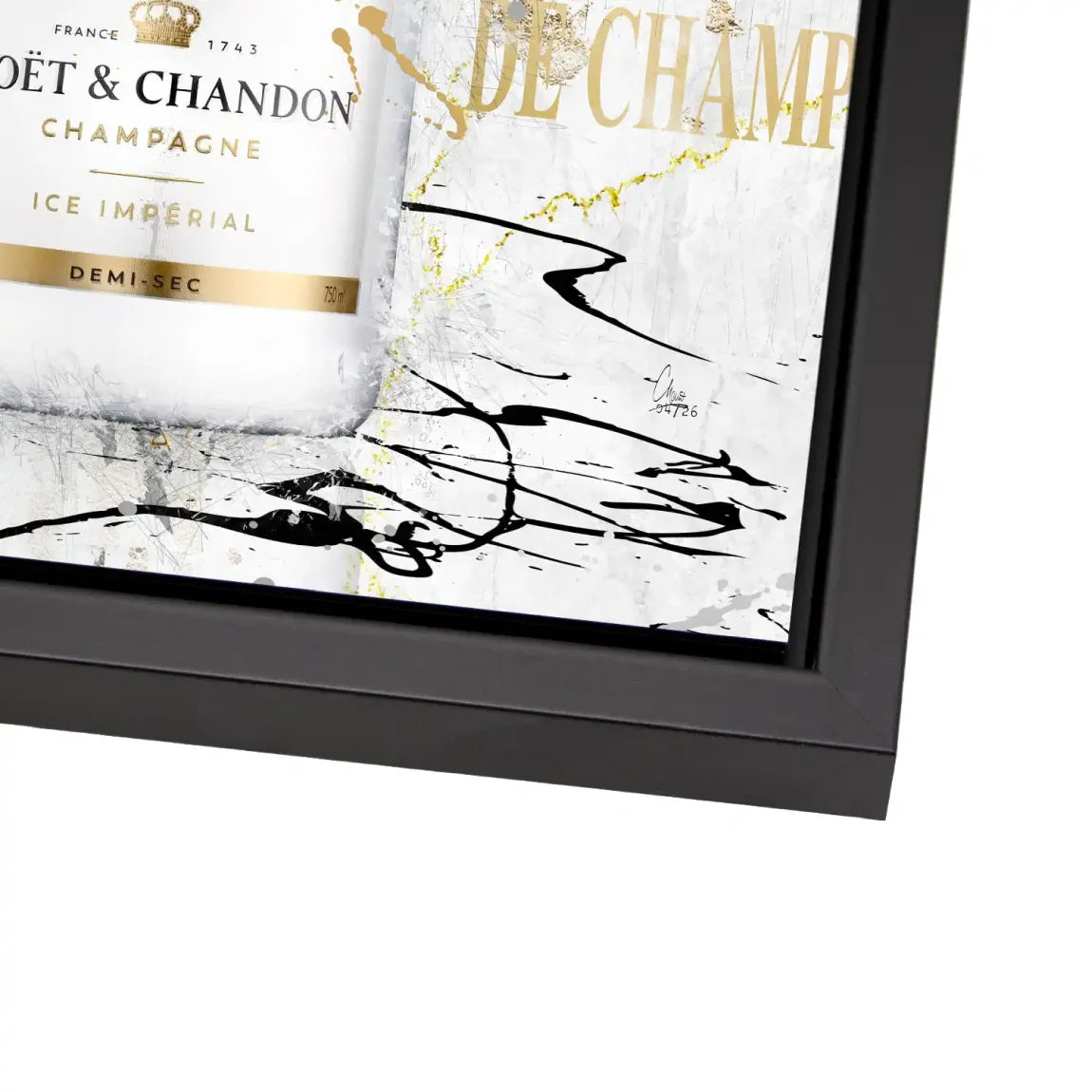 Champagner Art Alu Dibond Wandbild