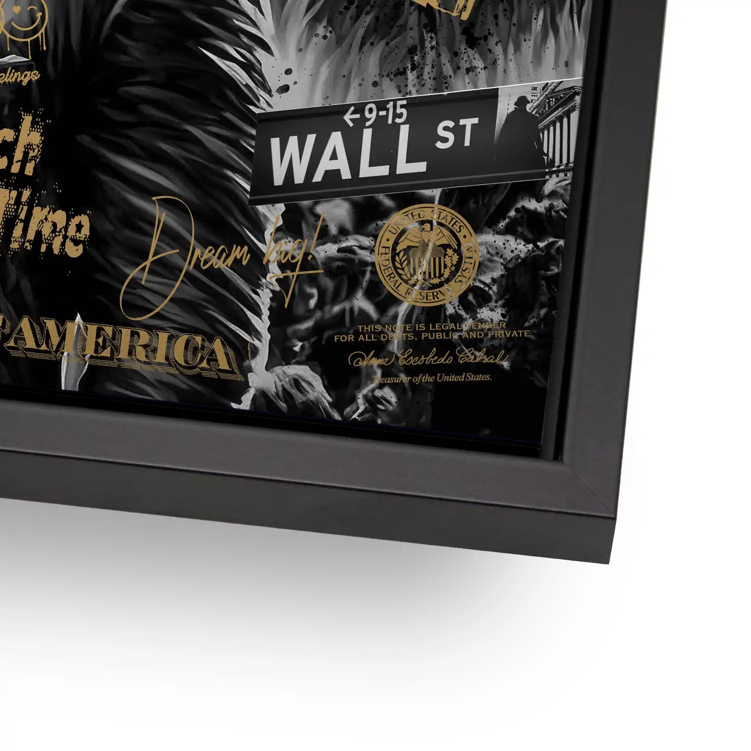 Wallstreet Wolf Gold Style Alu Dibond Bild INGALERIE