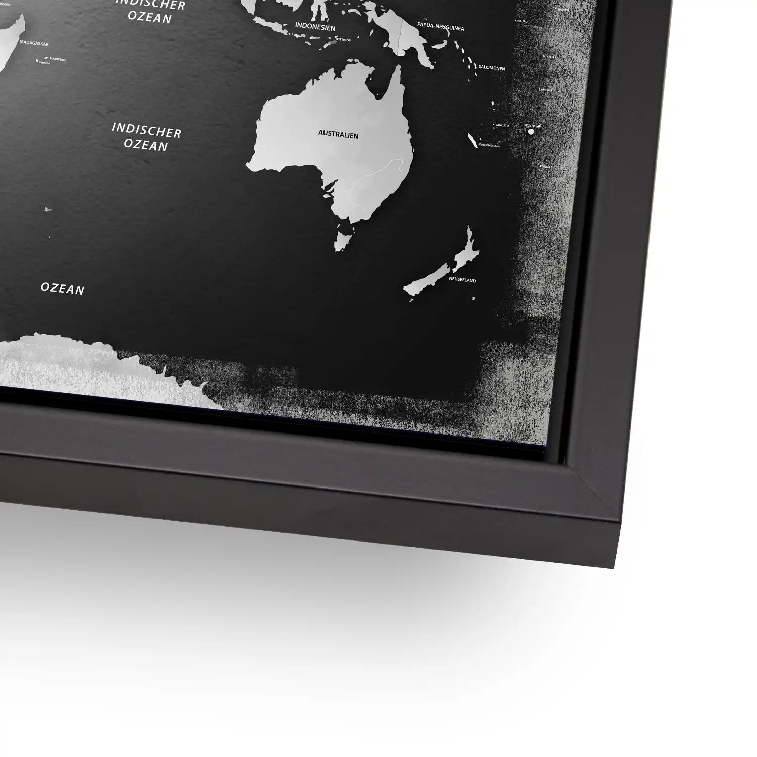 Weltkarte Black Style AluDibond Bild INGALERIE