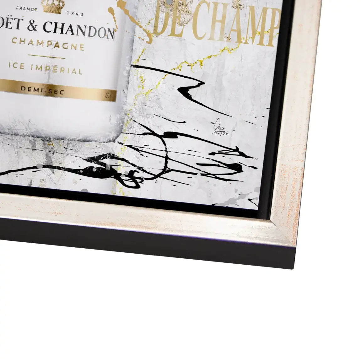 Champagner Art Alu Dibond Wandbild