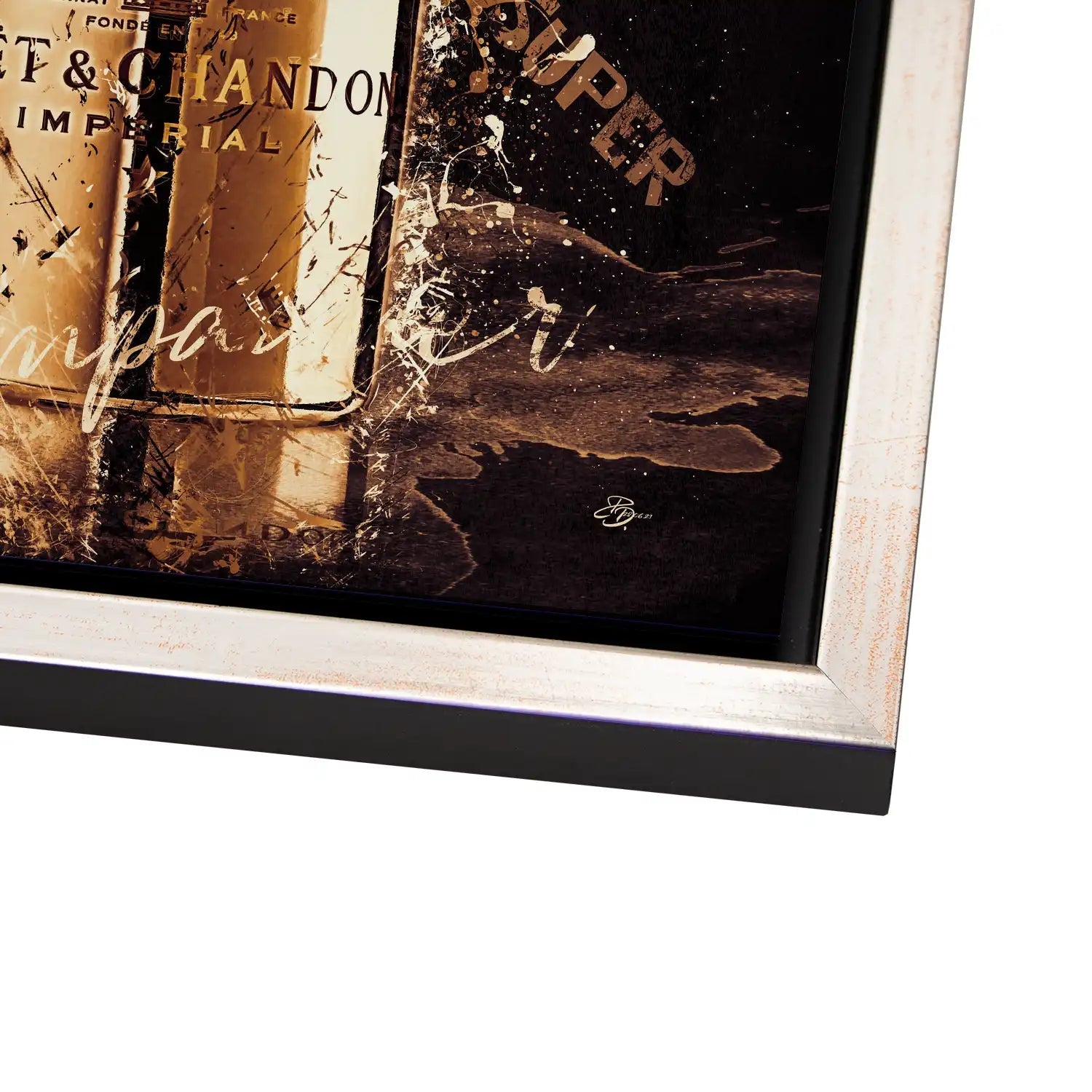 Champagner Retro Style AluDibond Bild INGALERIE