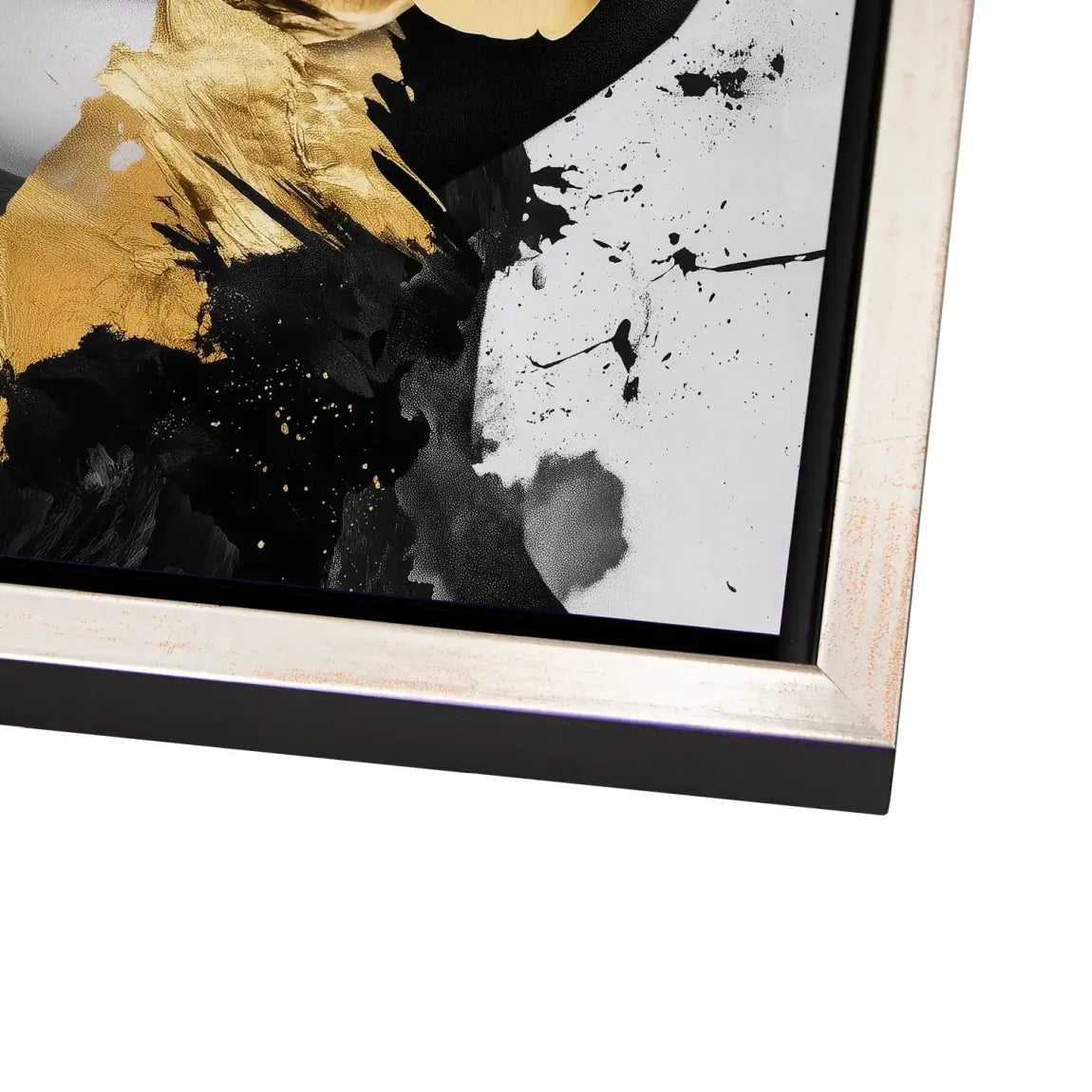 Goldene Dualität mit schwarzer Eleganz Alu Dibond Bild INGALERIE