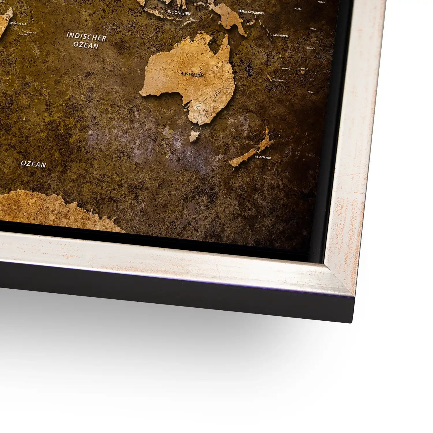 Weltkarte Yellow Stone AluDibond Bild INGALERIE