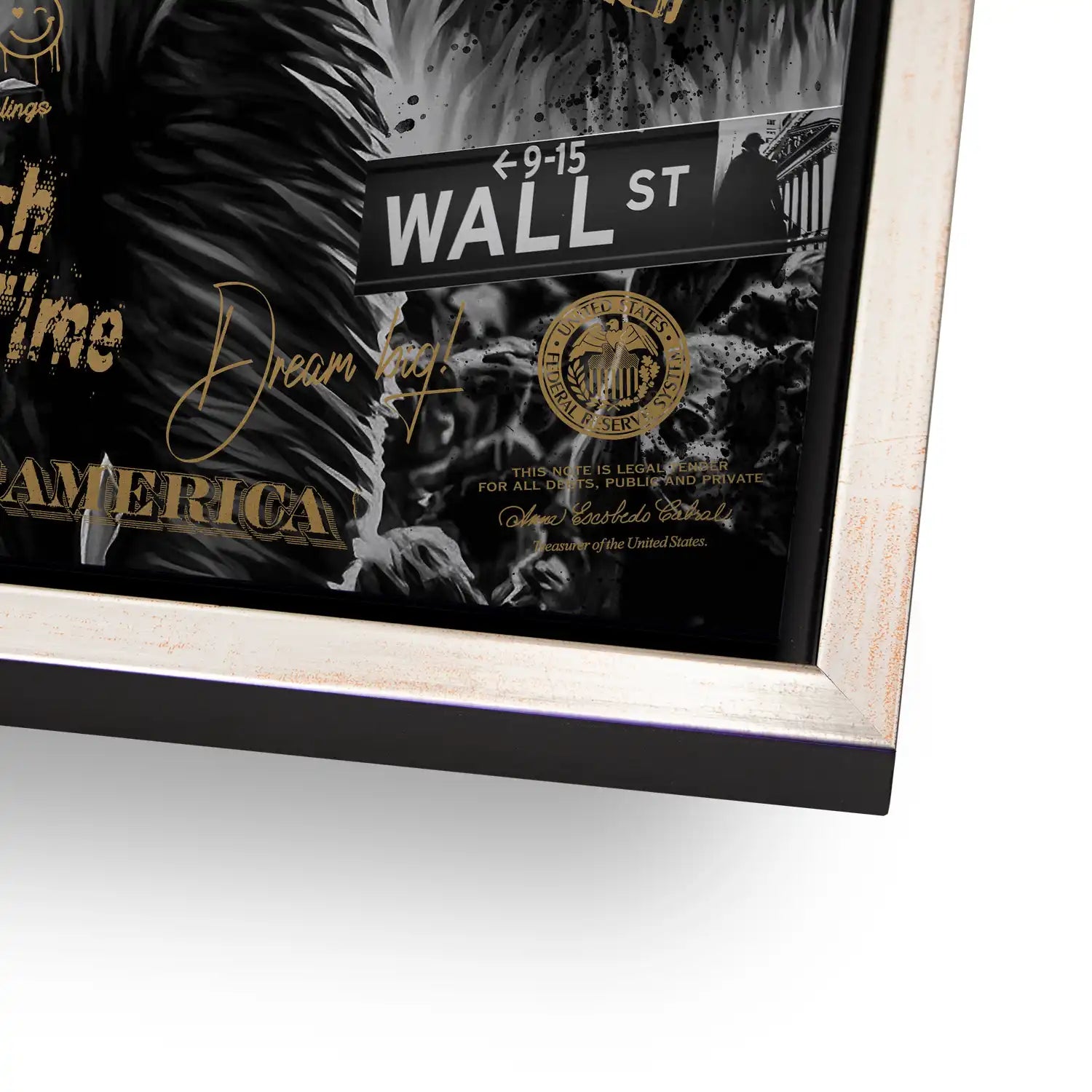 Wallstreet Wolf Gold Style Alu Dibond Bild INGALERIE