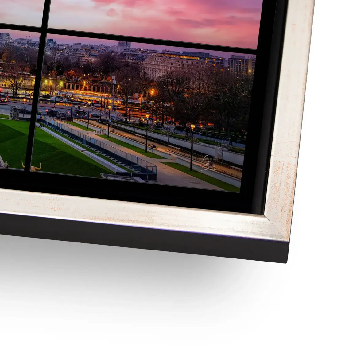 Evening Glow Paris Alu Dibond Bild