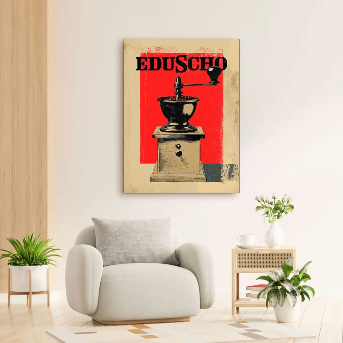Eduscho Kaffeemühle Alu Dibond Wandbild