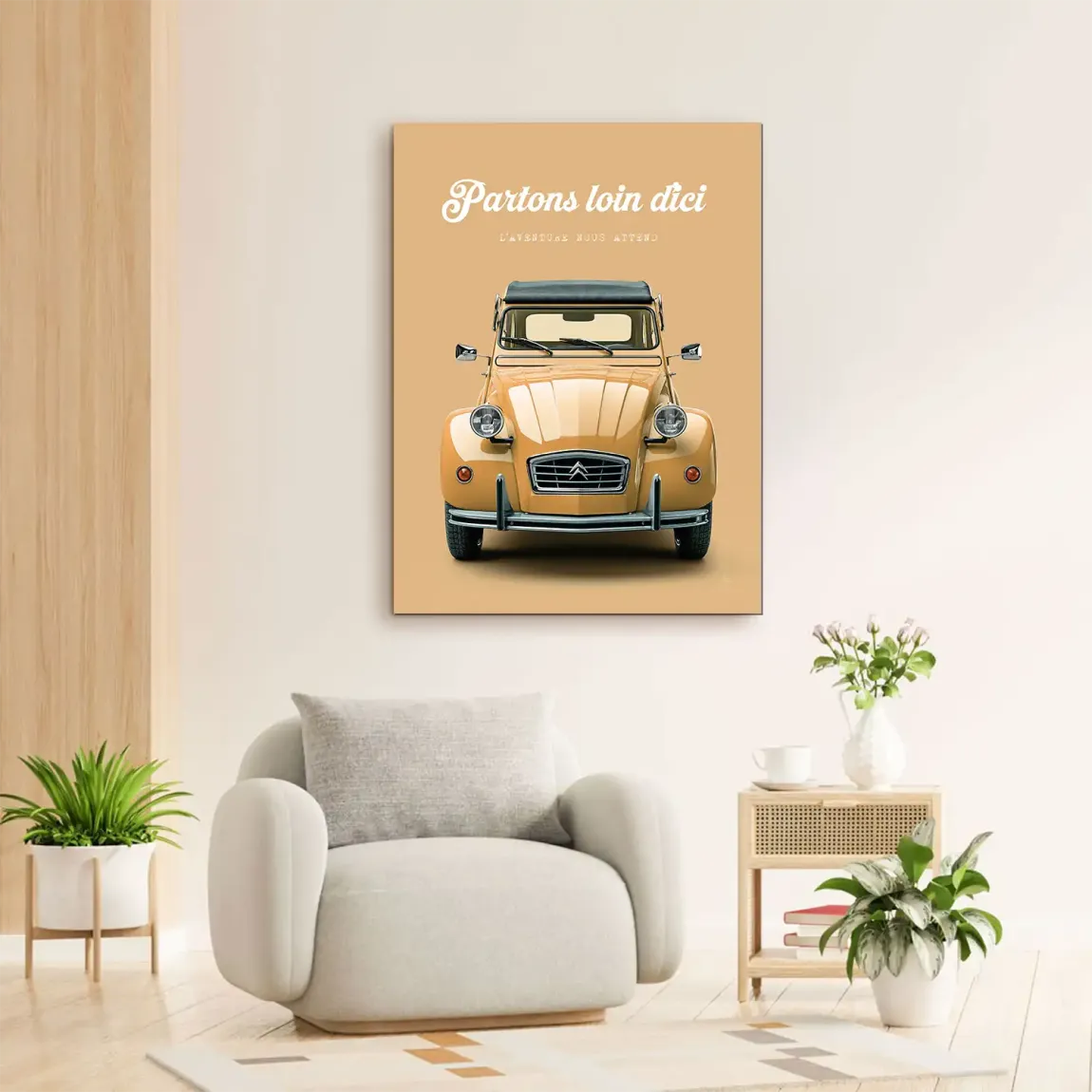 Citroen 2CV Voyage Alu Dibond Wandbild