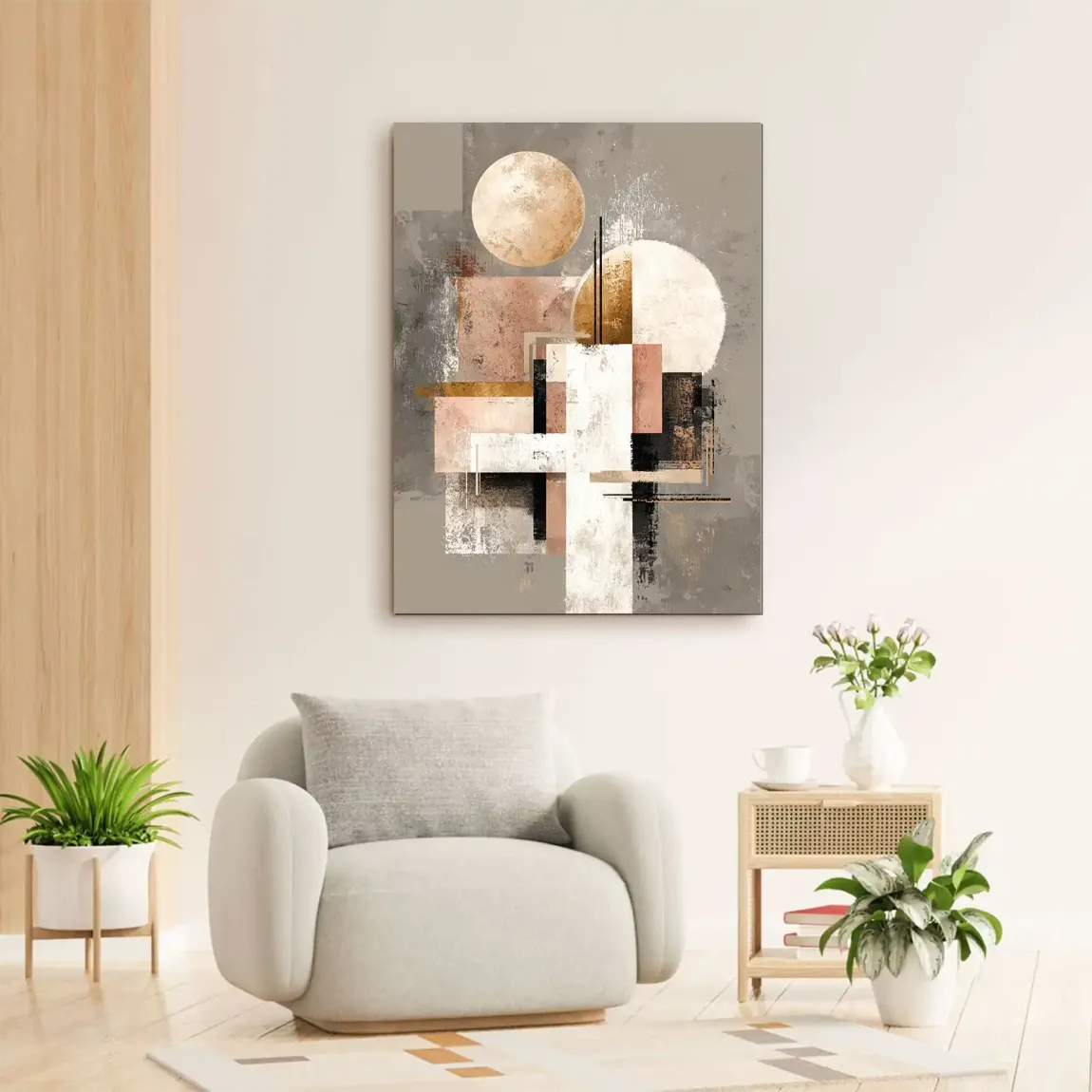 Goldene Geometrie Alu Dibond Wandbild
