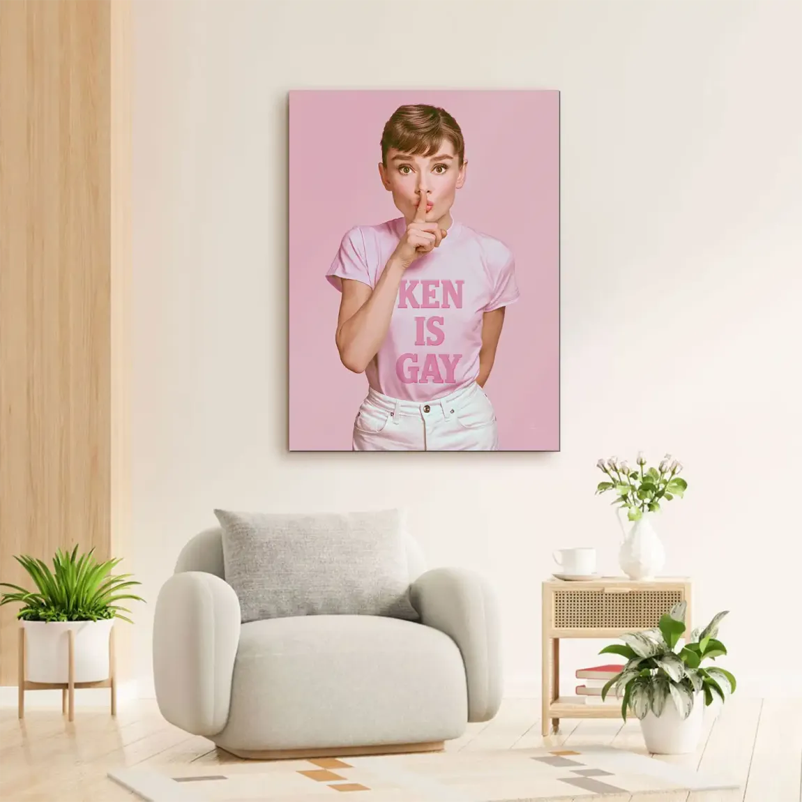 Audrey Hepburn Ken is Gay Alu Dibond Wandbild