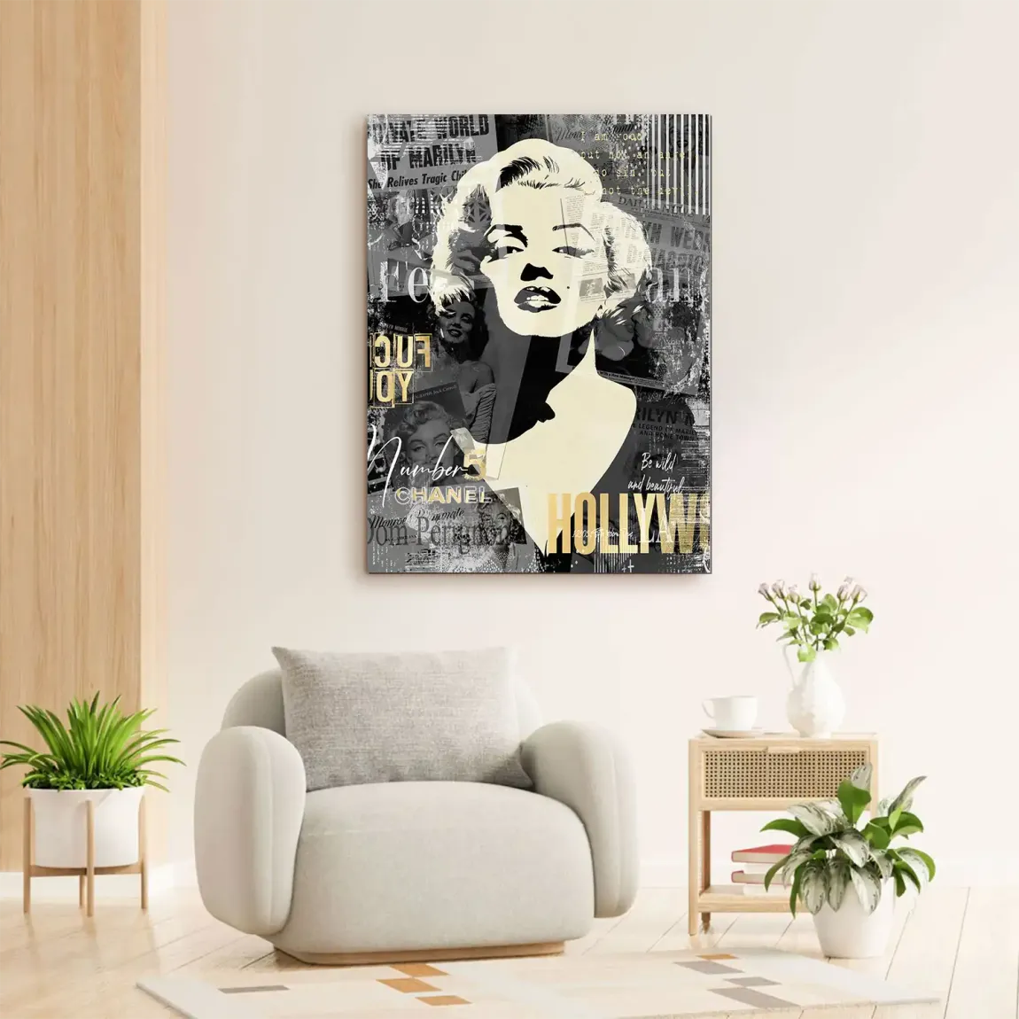 Marilyn Monroe Glamour News Alu Dibond Wandbild