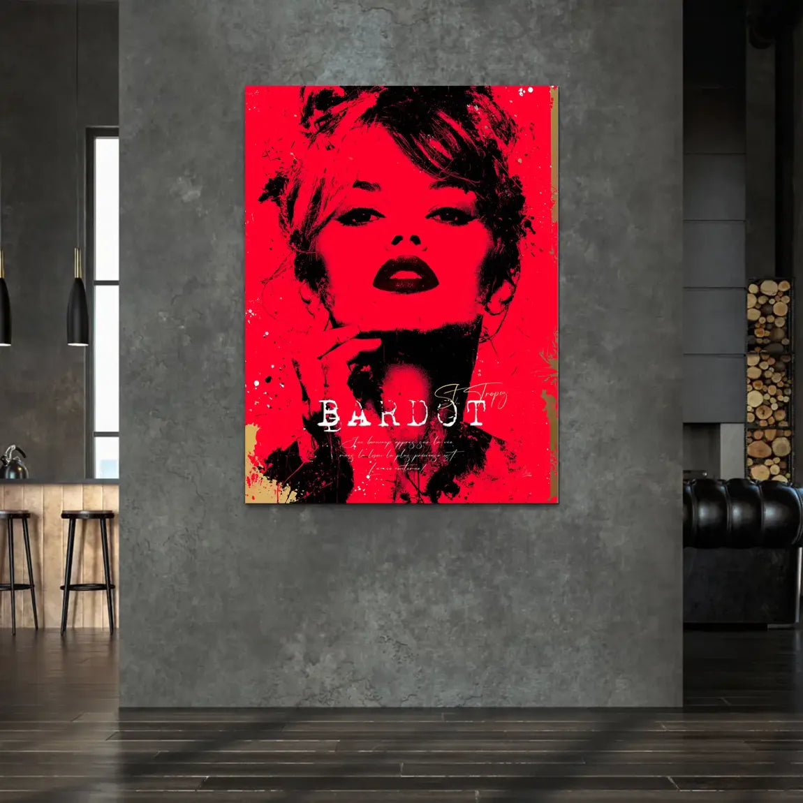 Brigitte Bardot Red Art Alu Dibond Bild