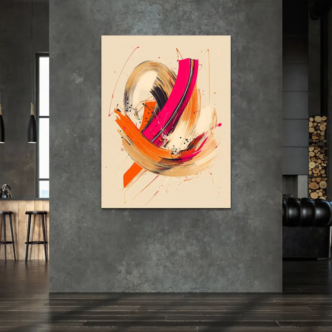 Bewegte Farbe Abstrakt Alu Dibond Bild