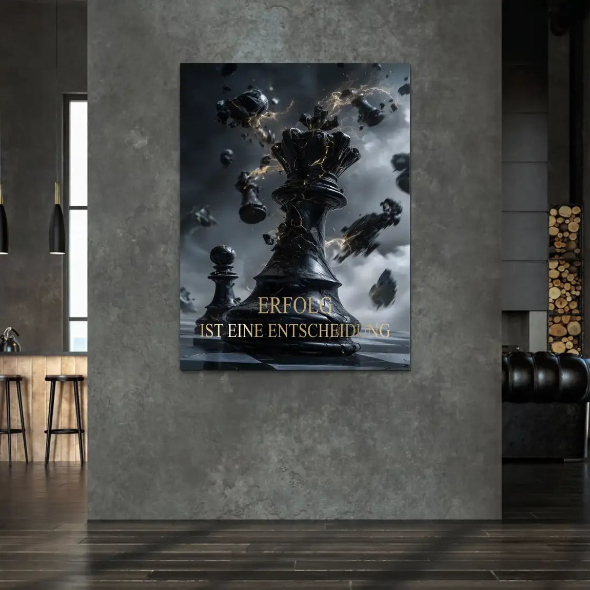 Schwarze Entscheidung Alu Dibond Bild