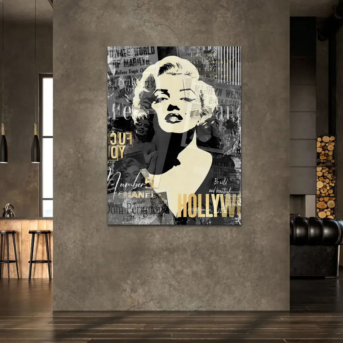 Marilyn Monroe Glamour News Alu Dibond Wandbild