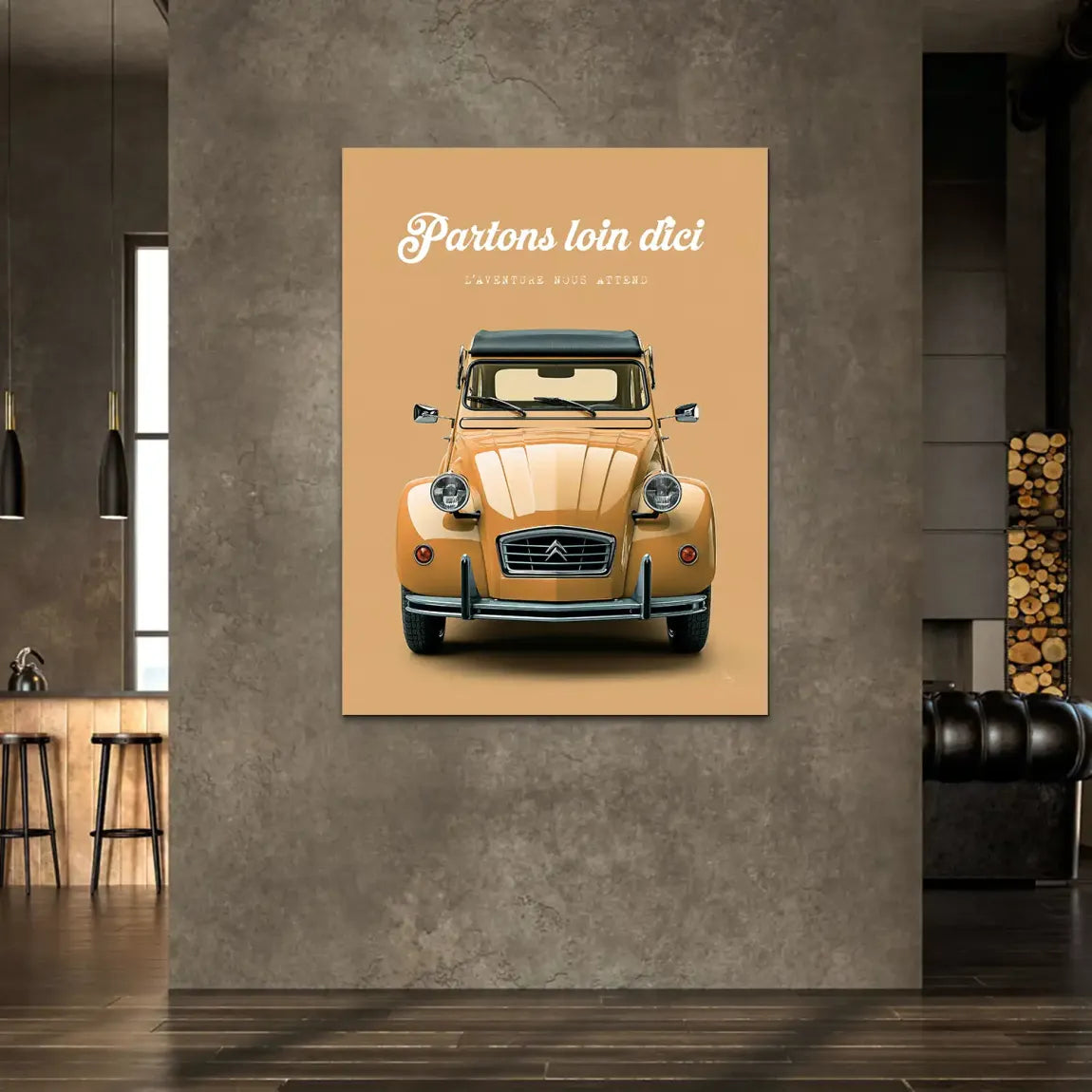 Citroen 2CV Voyage Alu Dibond Wandbild