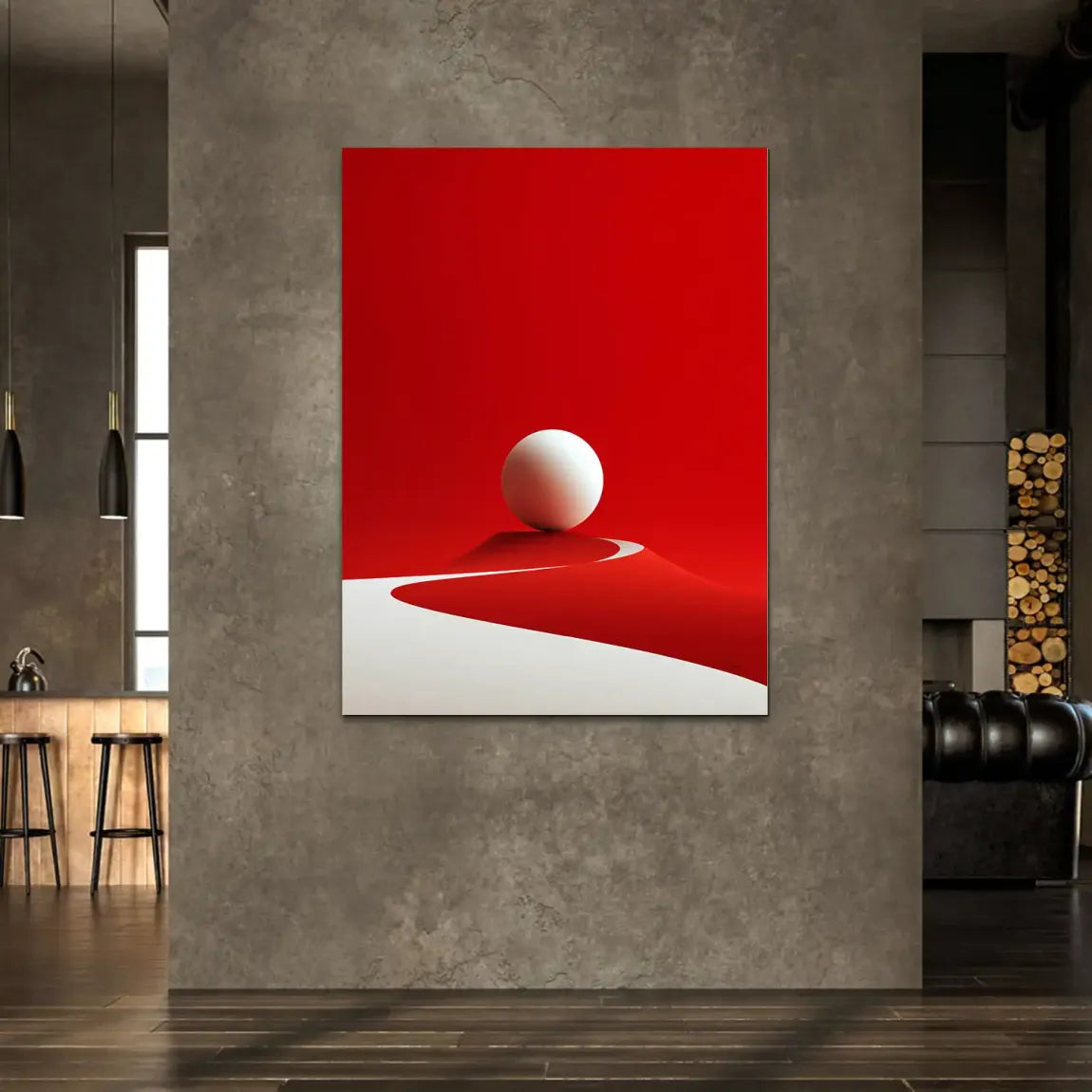 Rote Sphäre Alu Dibond Wandbild