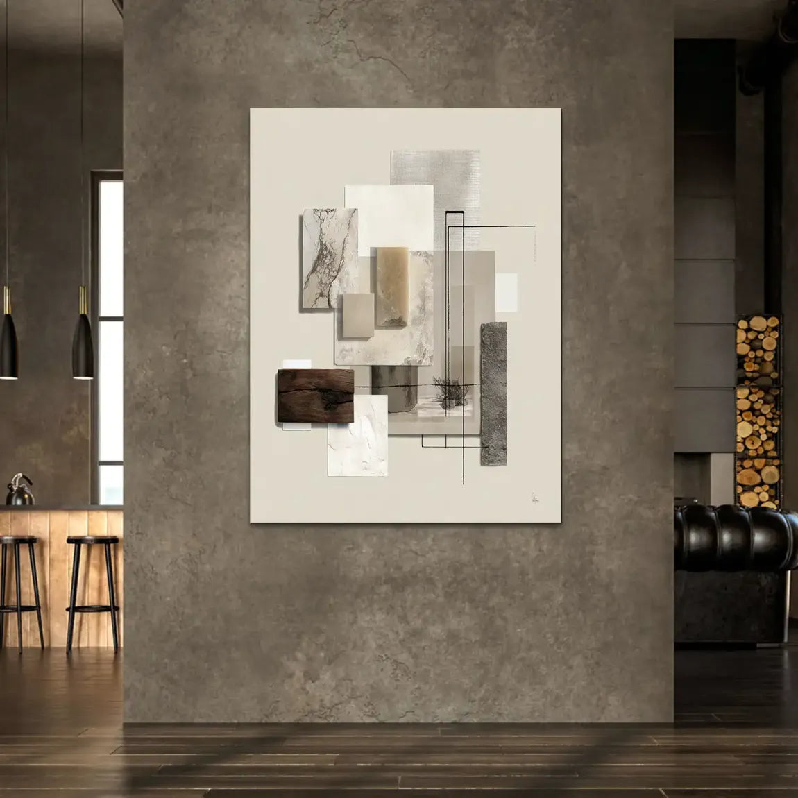 Marmor Komposition Alu Dibond Wandbild
