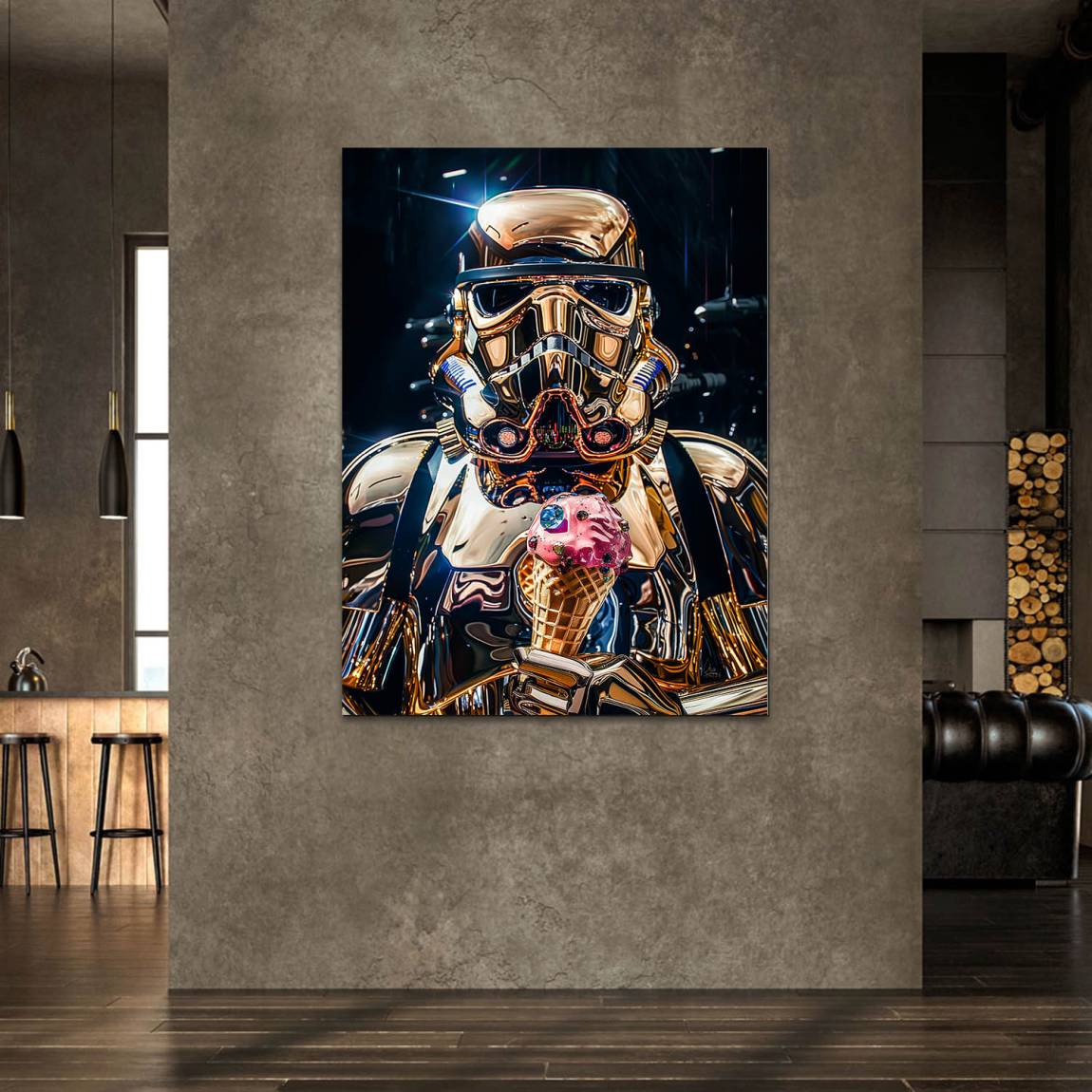 Stormtrooper Gold Alu Dibond Wandbild