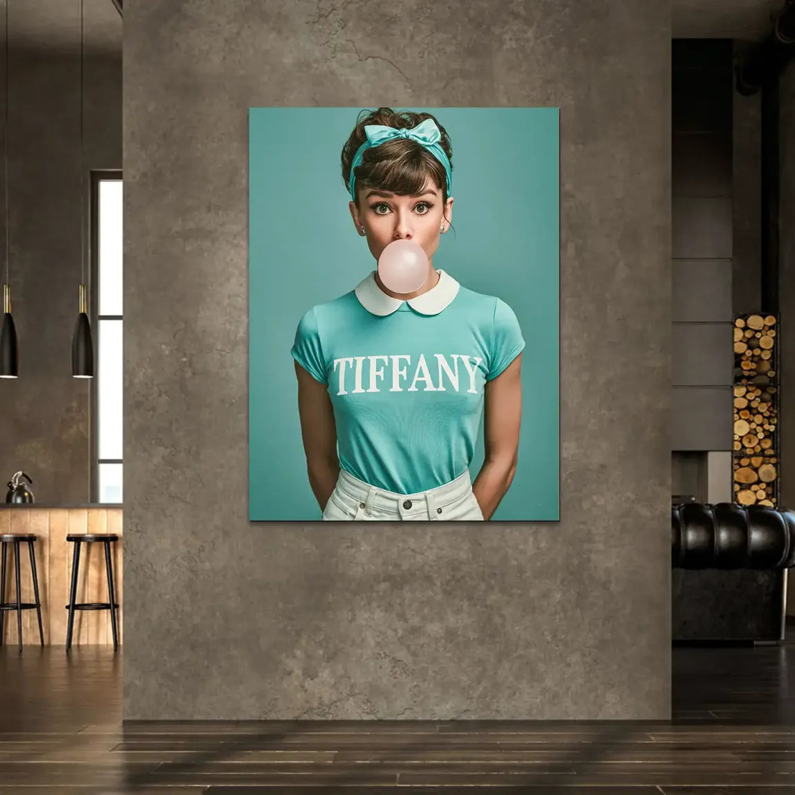 Audrey Bubble Tiffany Alu Dibond Wandbild