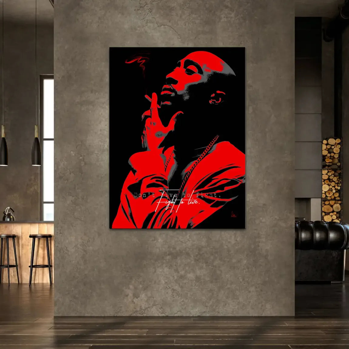 Tupac Fight Alu Dibond Wandbild