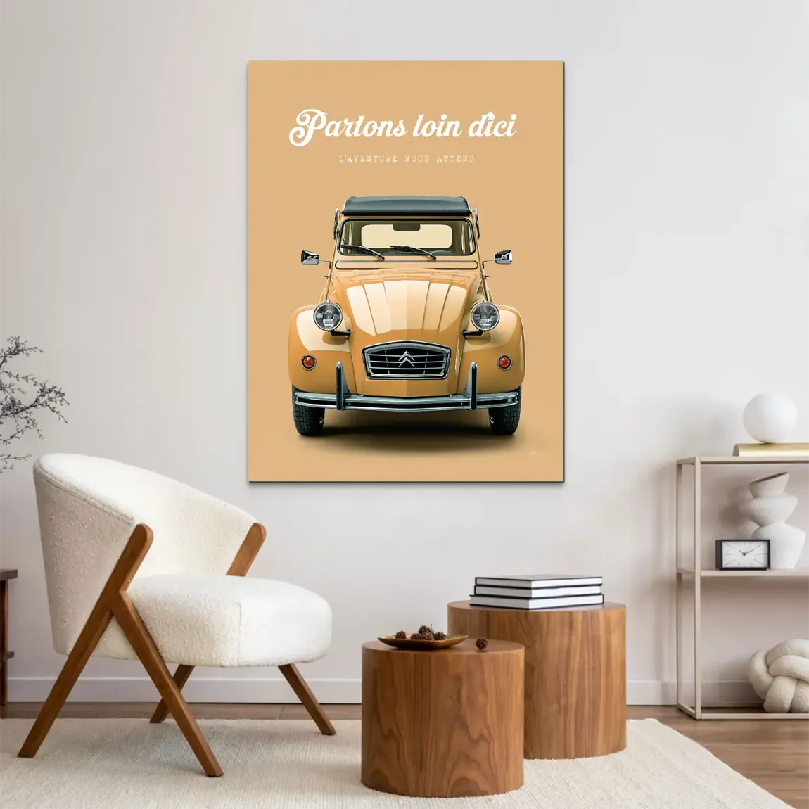 Citroen 2CV Voyage Alu Dibond Wandbild