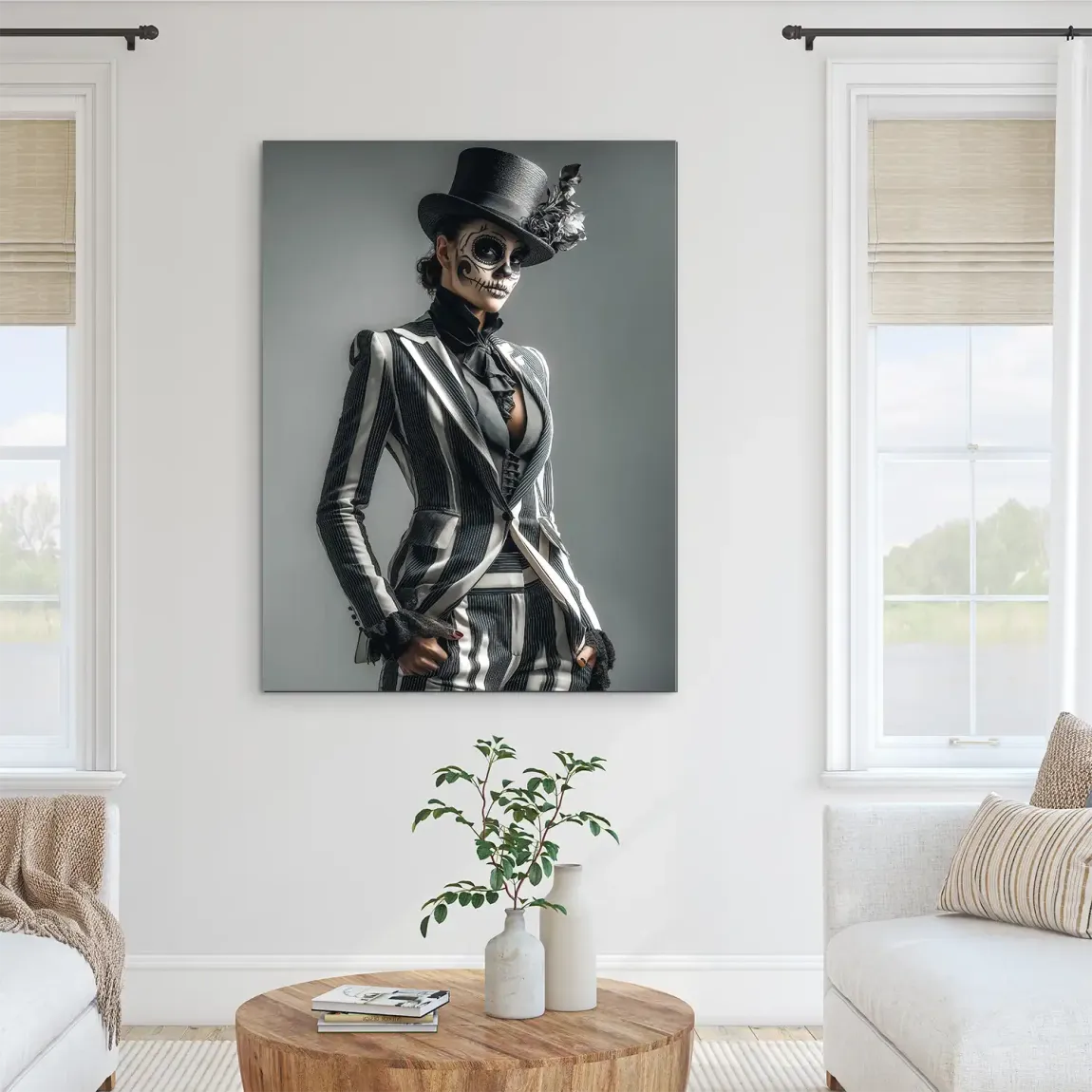 Lady Skull Alu Dibond Bild