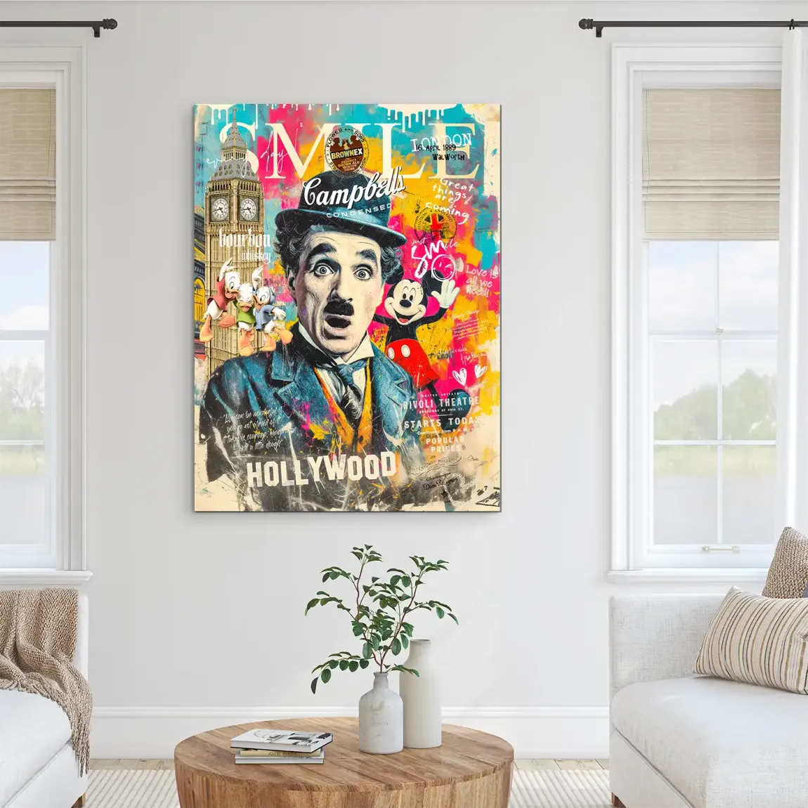 Smile Charlie & Micky Pop Art Alu Dibond Bild INGALERIE