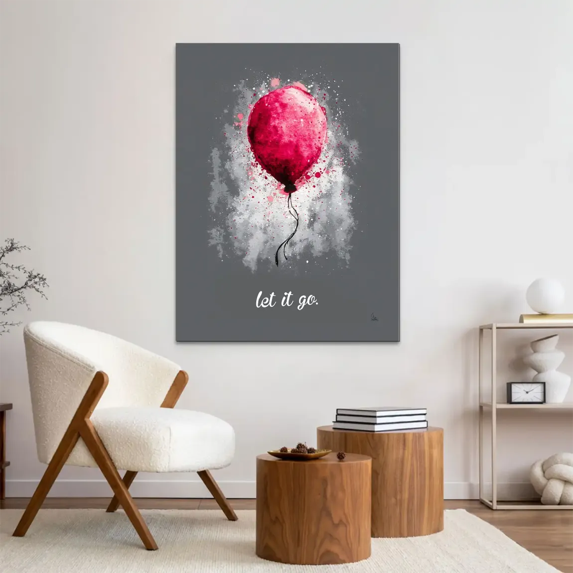 Let it go Ballon Alu Dibond Wandbild