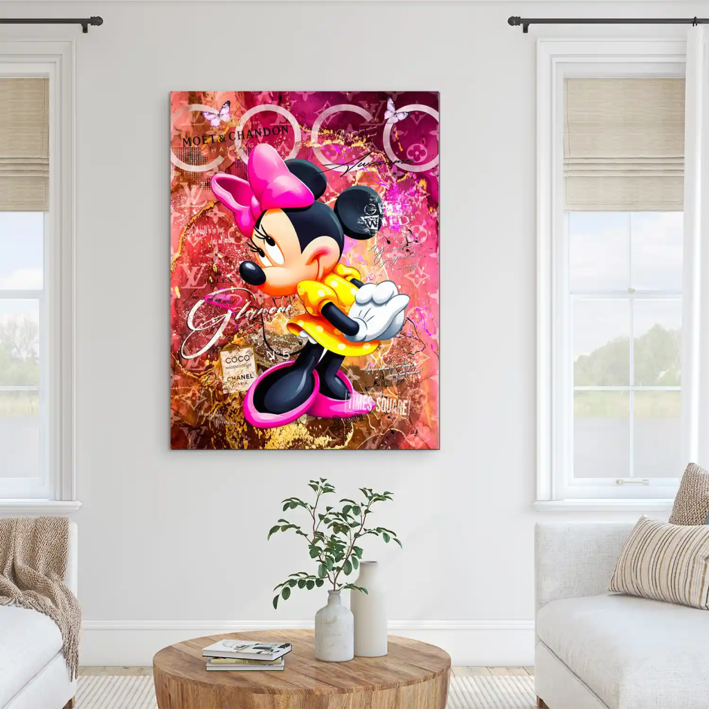 Minnie Maus Moet Pop Art AluDibond Bild INGALERIE