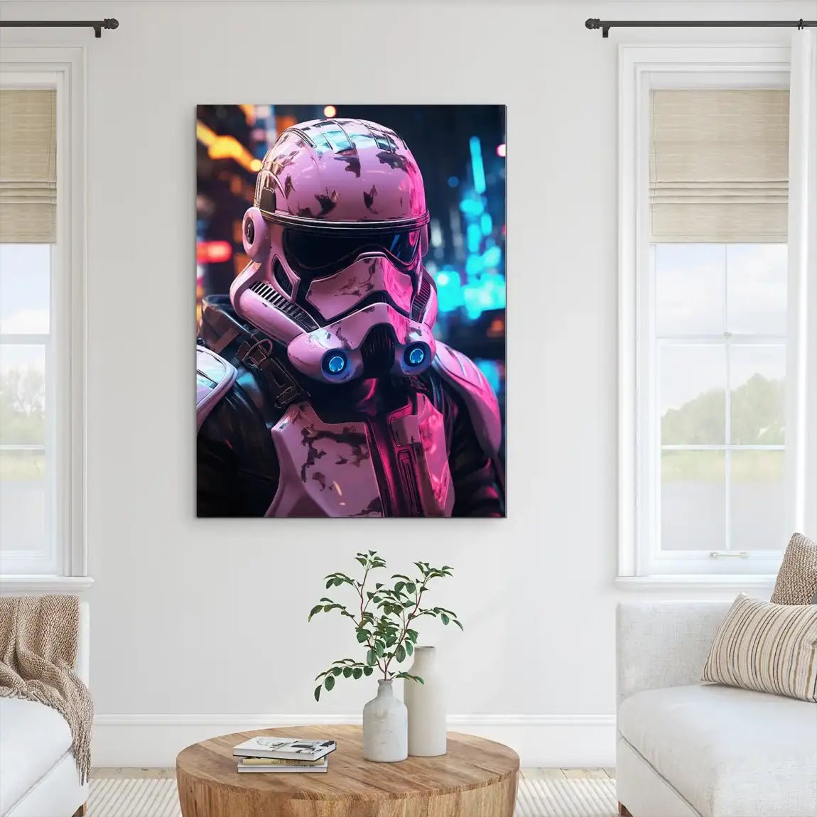 Stormtrooper Neon Style Alu Dibond Bild INGALERIE