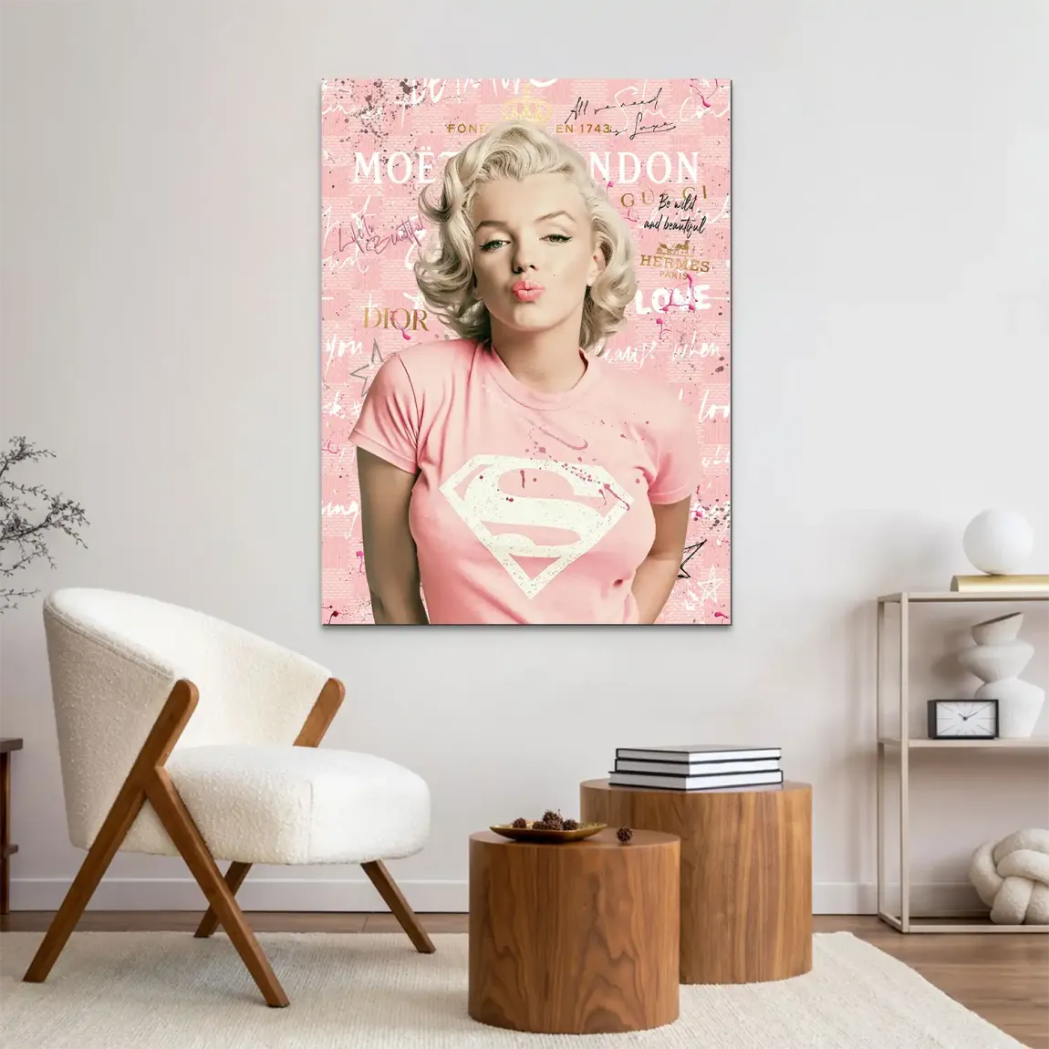 Marilyn Monroe Superman Alu Dibond Wandbild