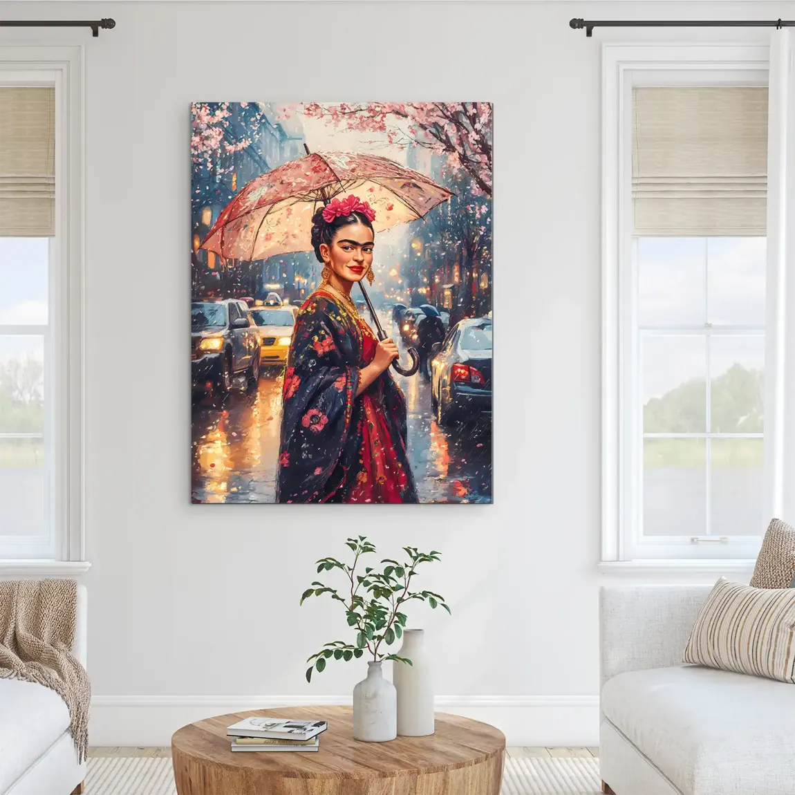 Frida im Abendregen Alu Dibond Bild INGALERIE