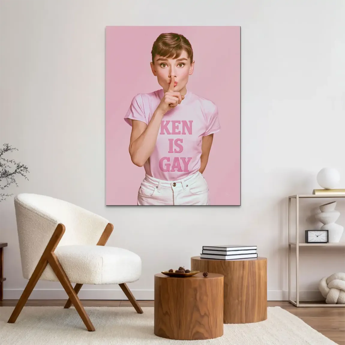 Audrey Hepburn Ken is Gay Alu Dibond Wandbild