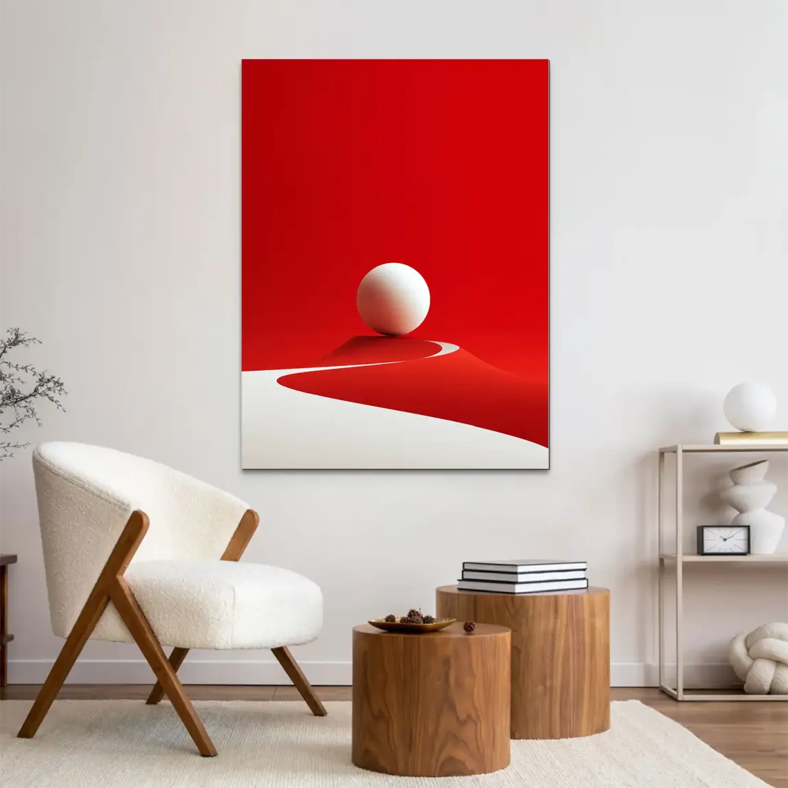 Rote Sphäre Alu Dibond Wandbild