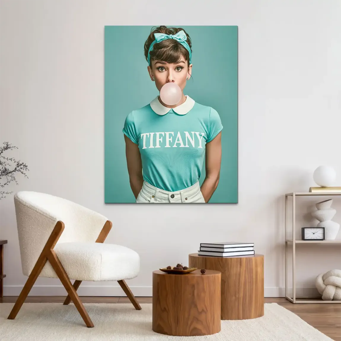 Audrey Bubble Tiffany Alu Dibond Wandbild