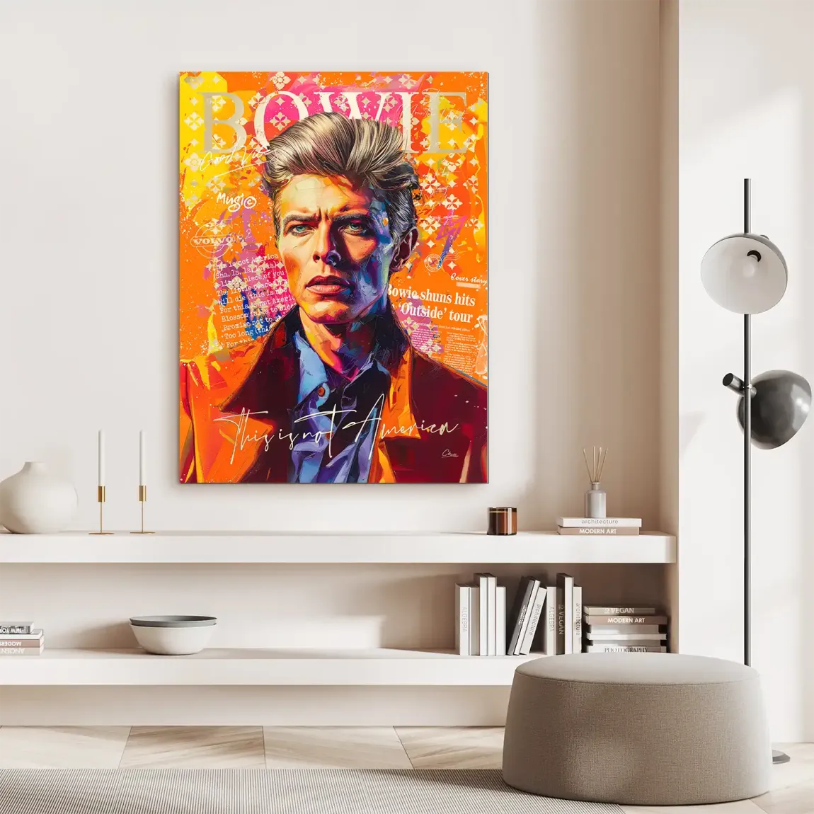 Bowie America Pop Art Alu Dibond Bild INGALERIE