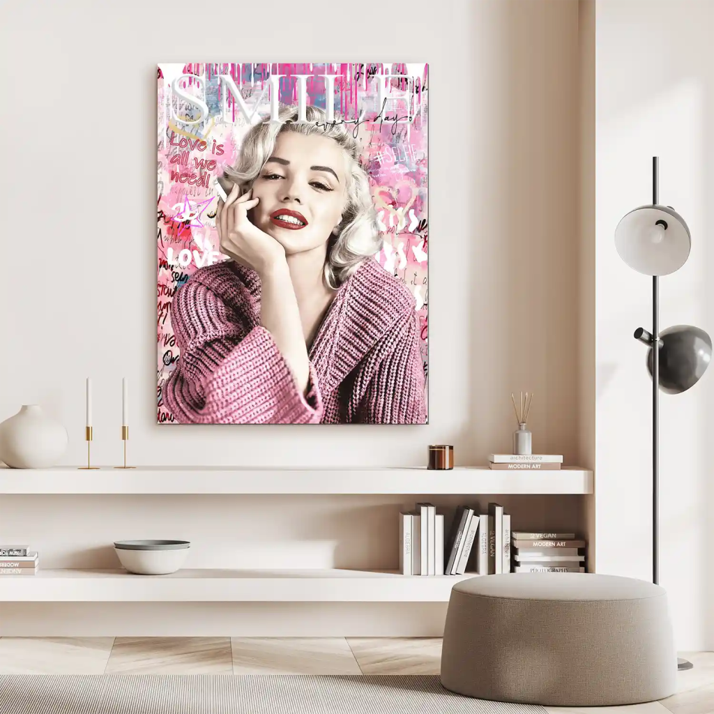 Pop Art Marilyn Monroe Smile AluDibond Bild INGALERIE