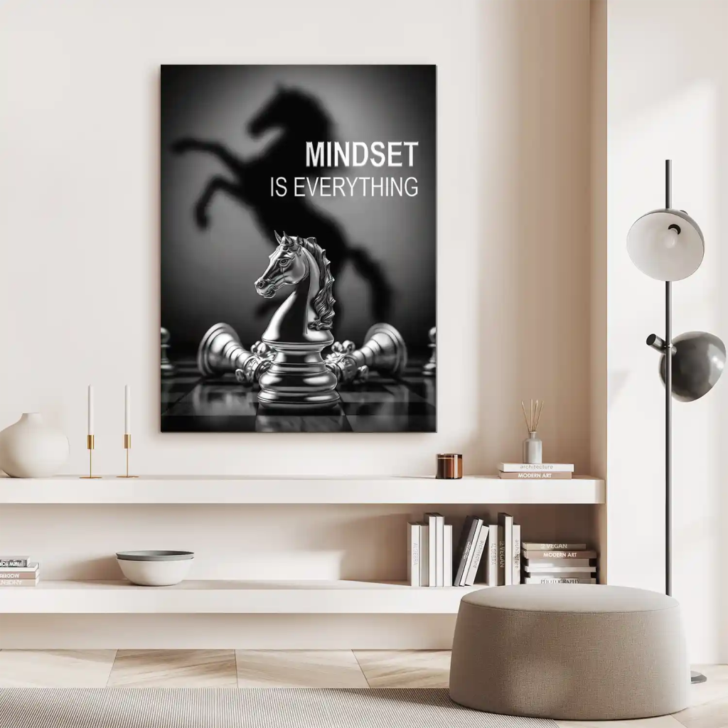 Motivation Schachfigur AluDibond Bild INGALERIE