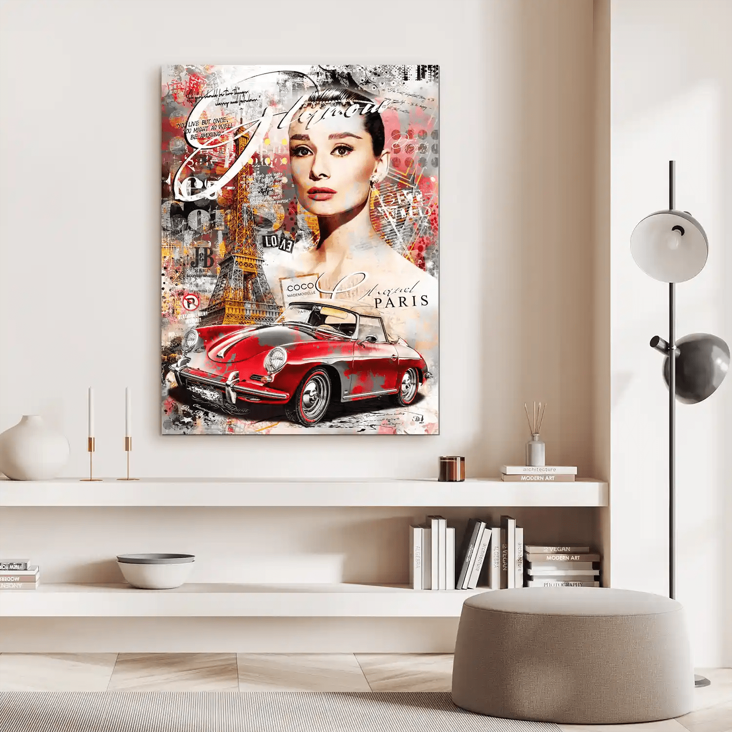 Audrey Porsche Pop Art AluDibond Bild INGALERIE