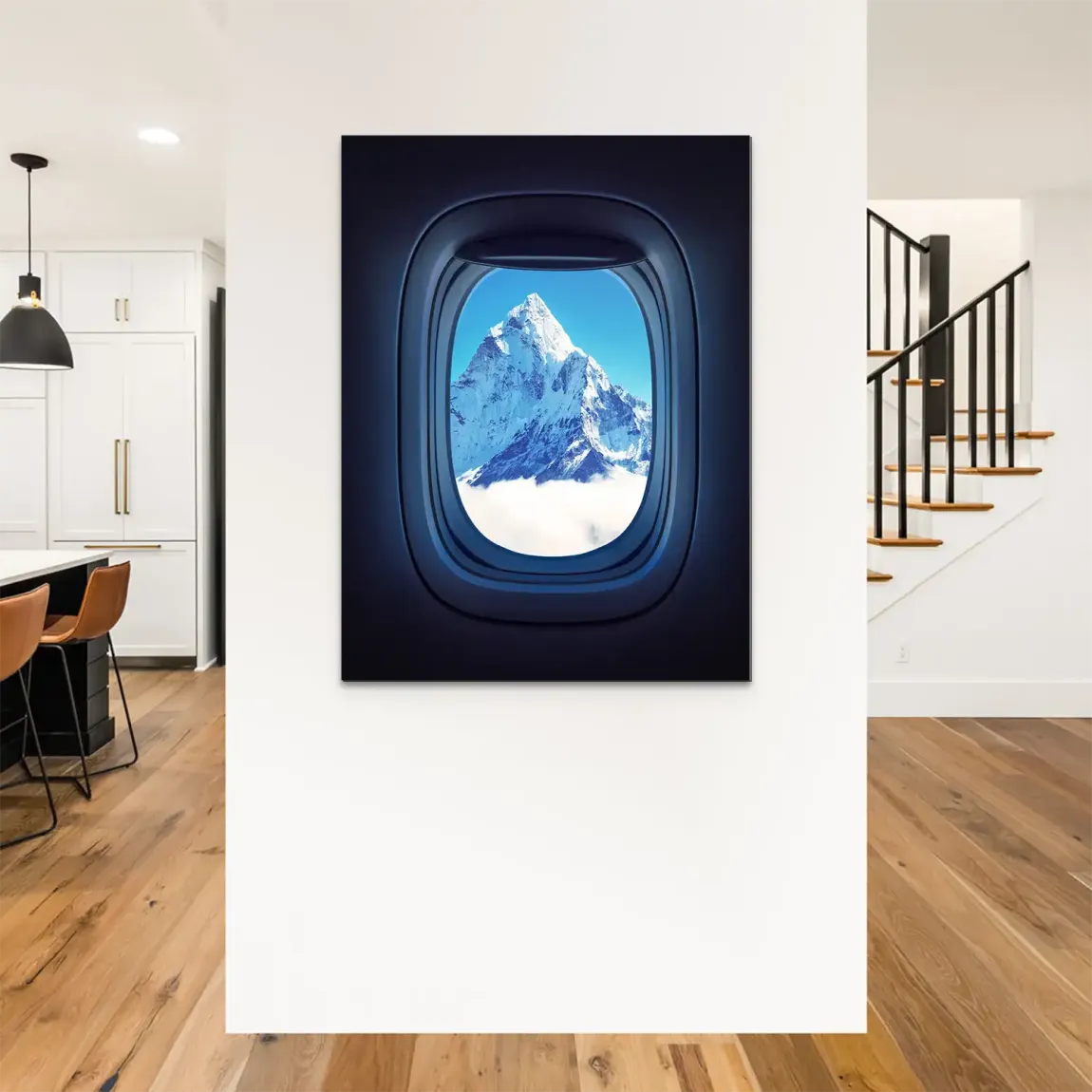 Flugzeugfenster Mount Everest Alu Dibond Bild