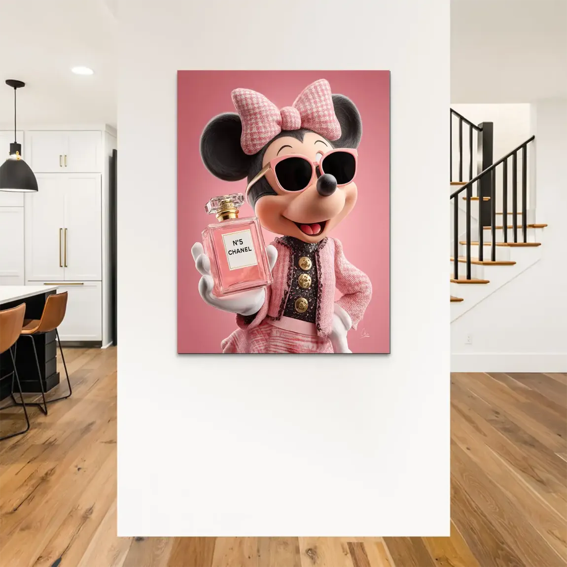 Paris Glam Minnie Maus Alu Dibond Bild