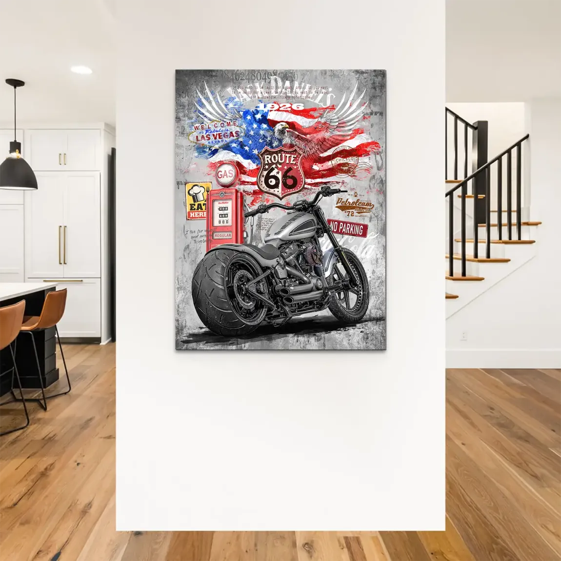 Harley Road Pop Art Alu Dibond Bild