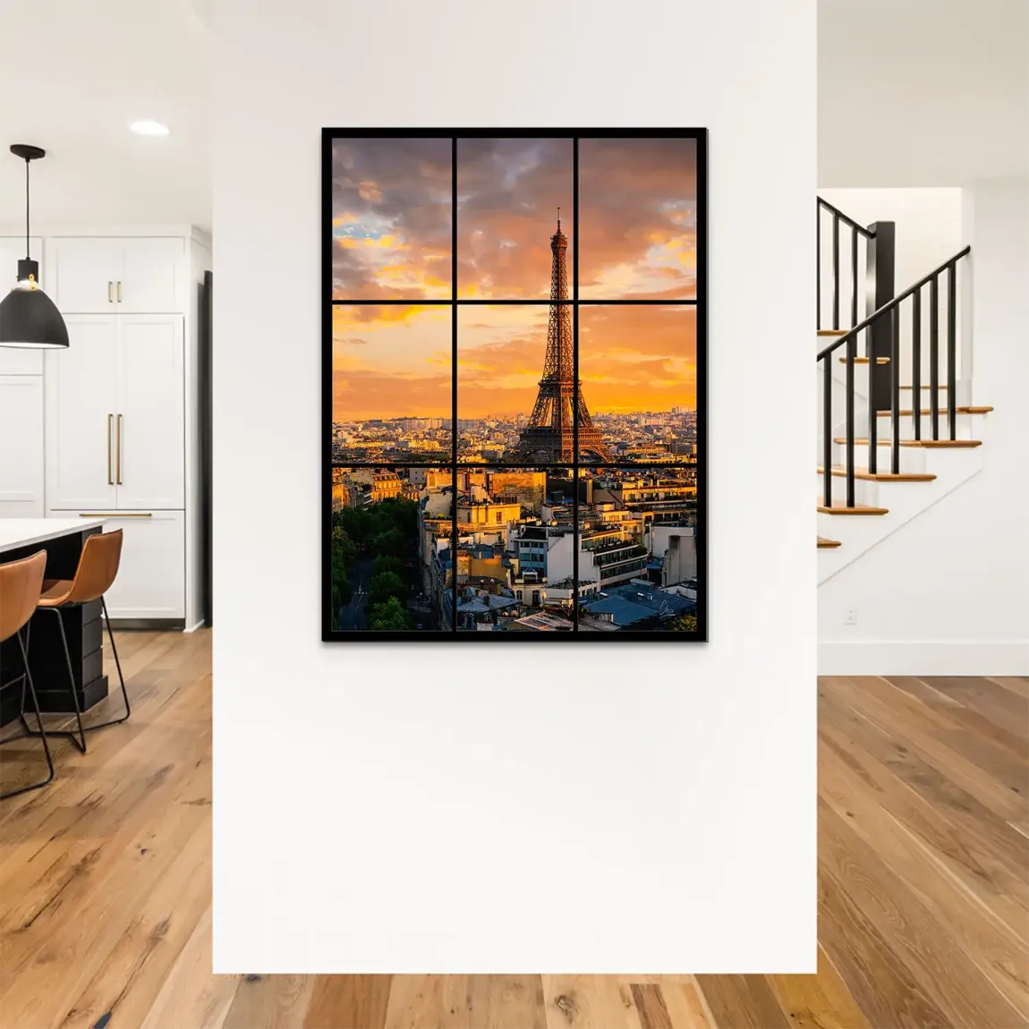 Sunset View Paris Alu Dibond Bild