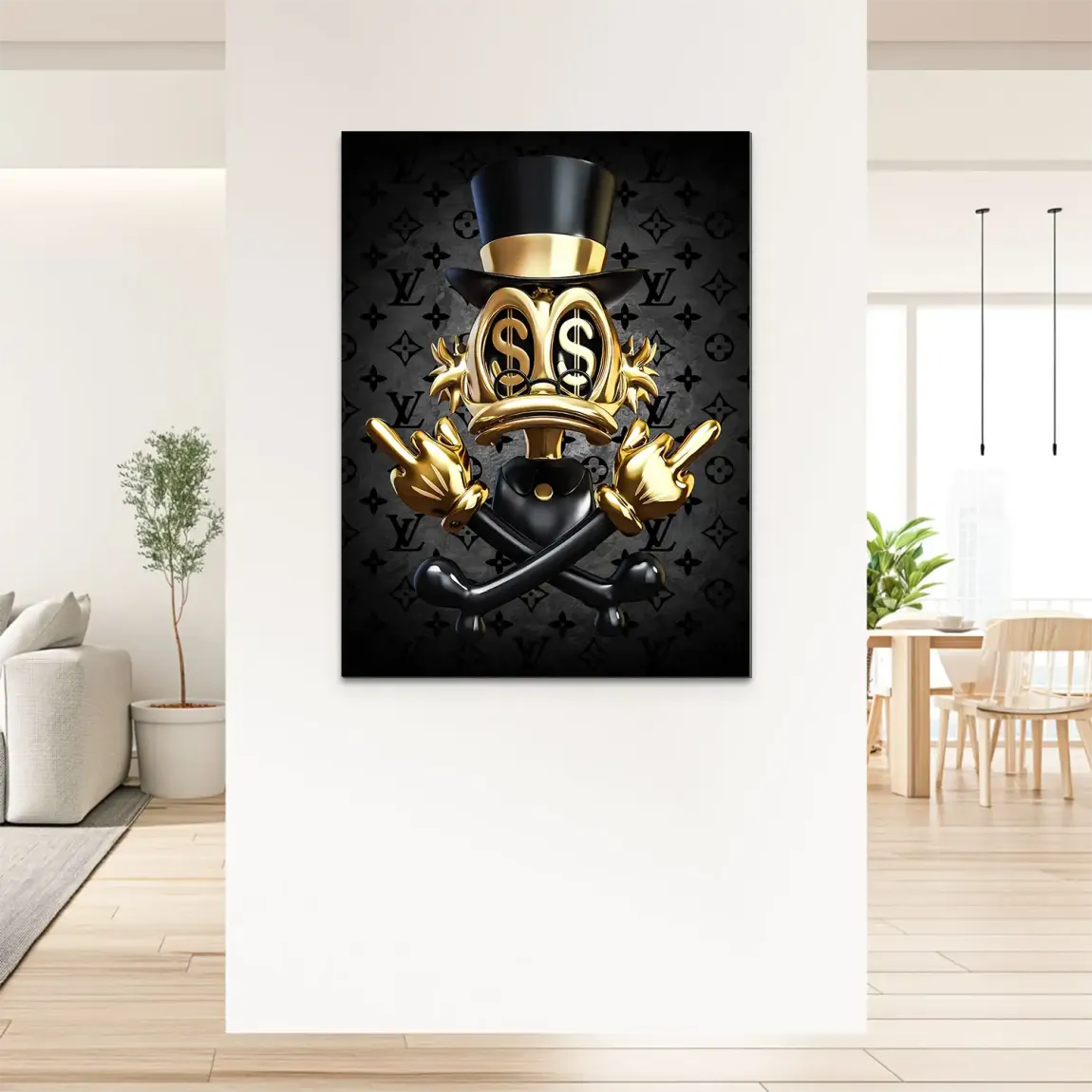 Money Skull Duck Alu Dibond Bild