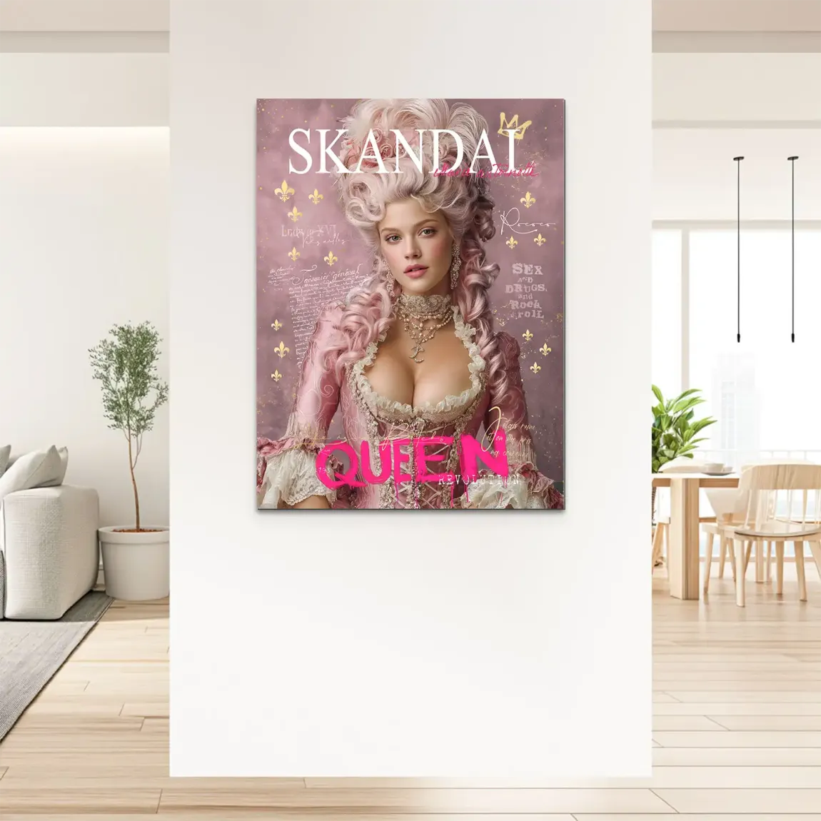 Marie Antoinette Skandal Pop Art Alu Dibond Bild