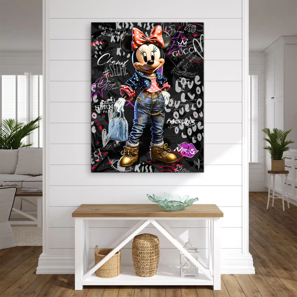 Minnie Maus Comic Street Art AluDibond Bild INGALERIE